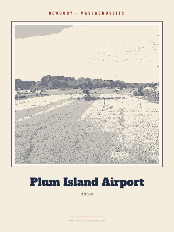Newbury Plum Island Airport Landmark Print artwork detail