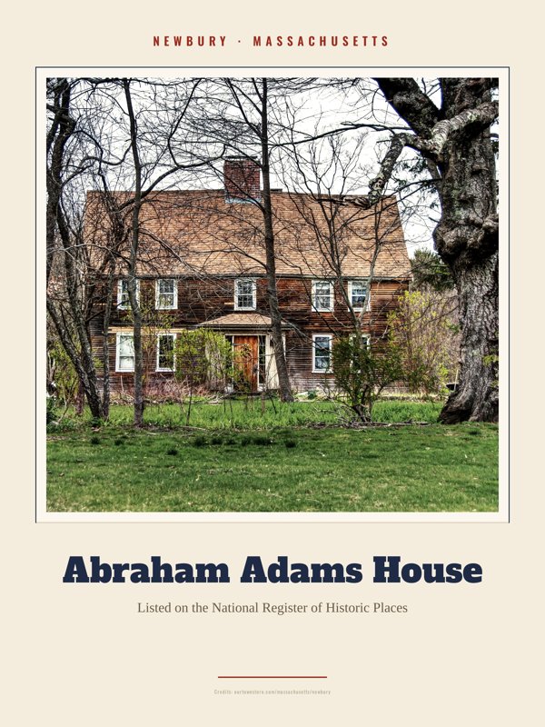 Newbury Abraham Adams House Landmark Print artwork detail