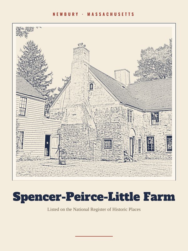 Newbury Spencer-Peirce-Little Farm Landmark Print artwork detail