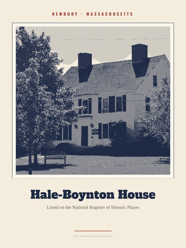 Newbury Hale-Boynton House Landmark Print artwork detail