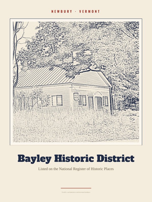 Newbury Bayley Historic District Landmark Print artwork detail