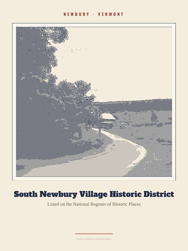 Newbury South Newbury Village Historic District Landmark Print artwork detail