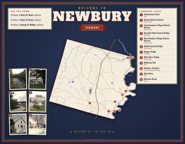 Newbury Map Placemat artwork detail