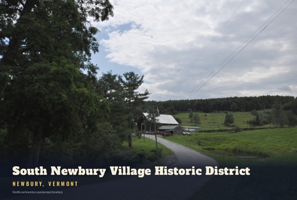 Newbury South Newbury Village Historic District Postcard artwork detail