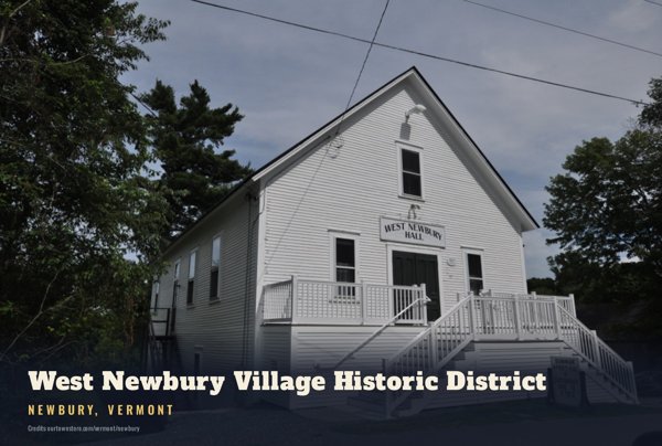Newbury West Newbury Village Historic District Postcard artwork detail