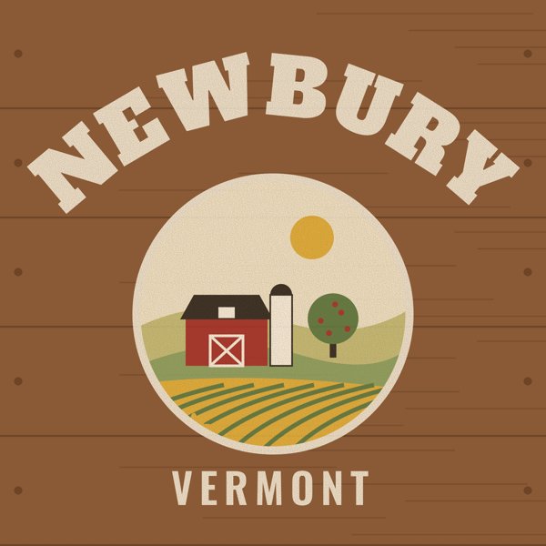 Newbury Hometown Wood Sign artwork detail