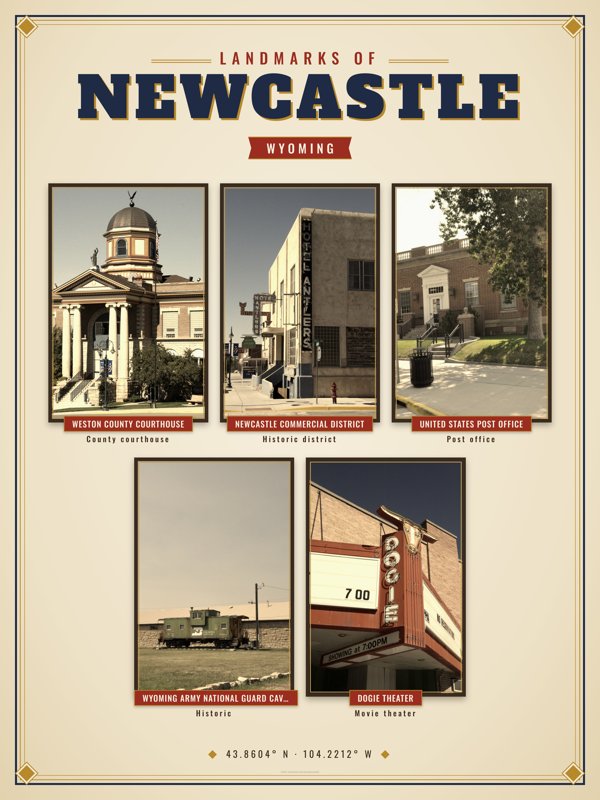 Newcastle Landmarks Photo Poster artwork detail