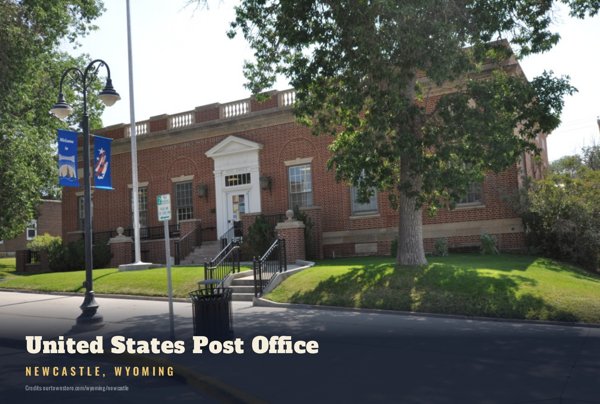 Newcastle United States Post Office Postcard artwork detail