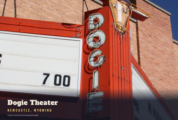 Newcastle Dogie Theater Postcard artwork detail