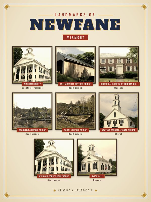 Newfane Landmarks Photo Poster artwork detail