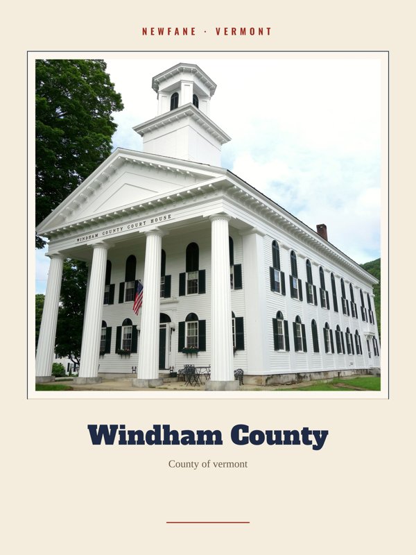Newfane Windham County Landmark Print artwork detail