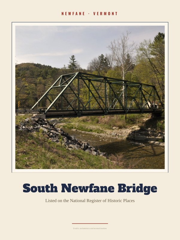 Newfane South Newfane Bridge Landmark Print artwork detail