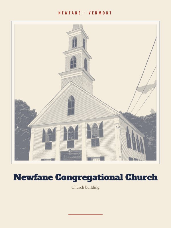 Newfane Newfane Congregational Church Landmark Print artwork detail