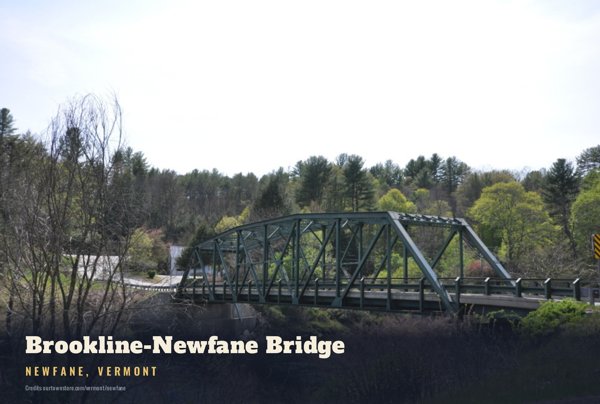 Newfane Brookline-Newfane Bridge Postcard artwork detail