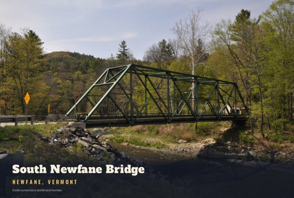 Newfane South Newfane Bridge Postcard artwork detail