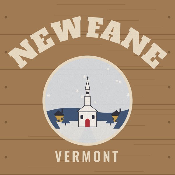 Newfane Hometown Wood Sign artwork detail
