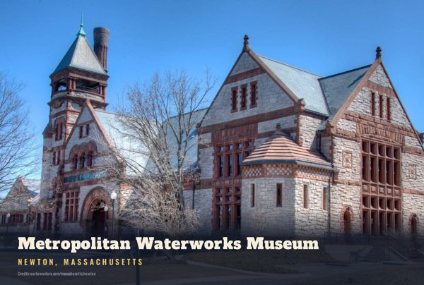 Newton Metropolitan Waterworks Museum Postcard artwork detail