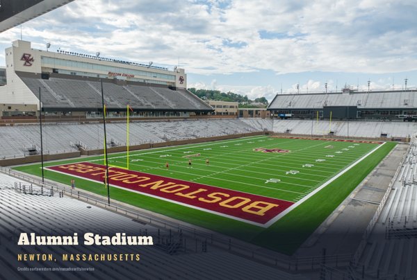 Newton Alumni Stadium Postcard artwork detail