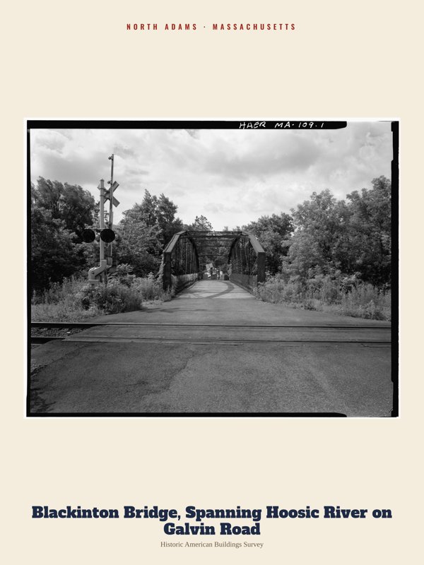 North Adams Blackinton Bridge, Spanning Hoosic River on Galvin Road Archive Print artwork detail