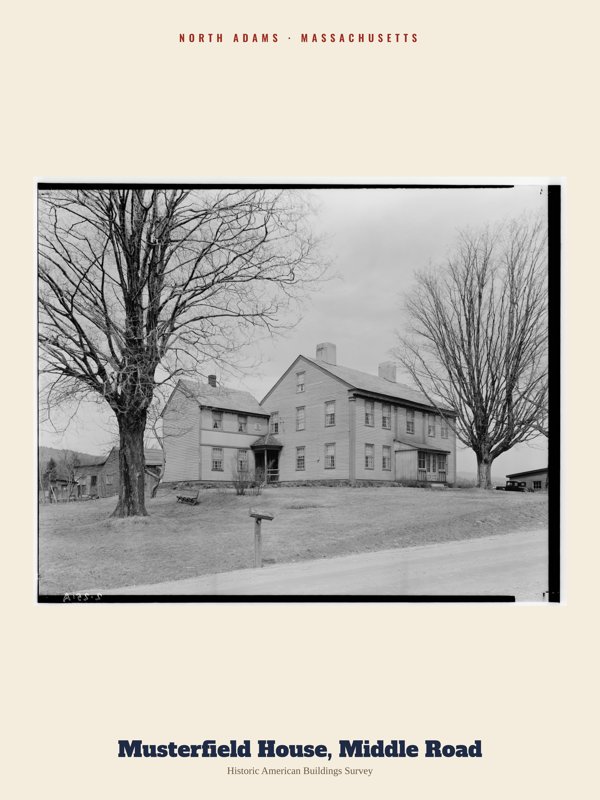 North Adams Musterfield House, Middle Road Archive Print artwork detail