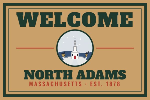 North Adams Welcome Doormat artwork detail