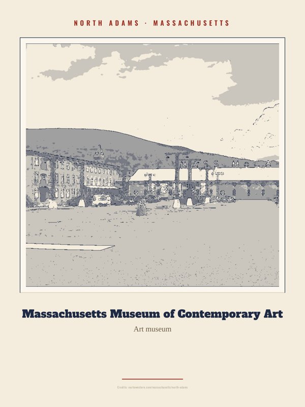 North Adams Massachusetts Museum of Contemporary Art Landmark Print artwork detail