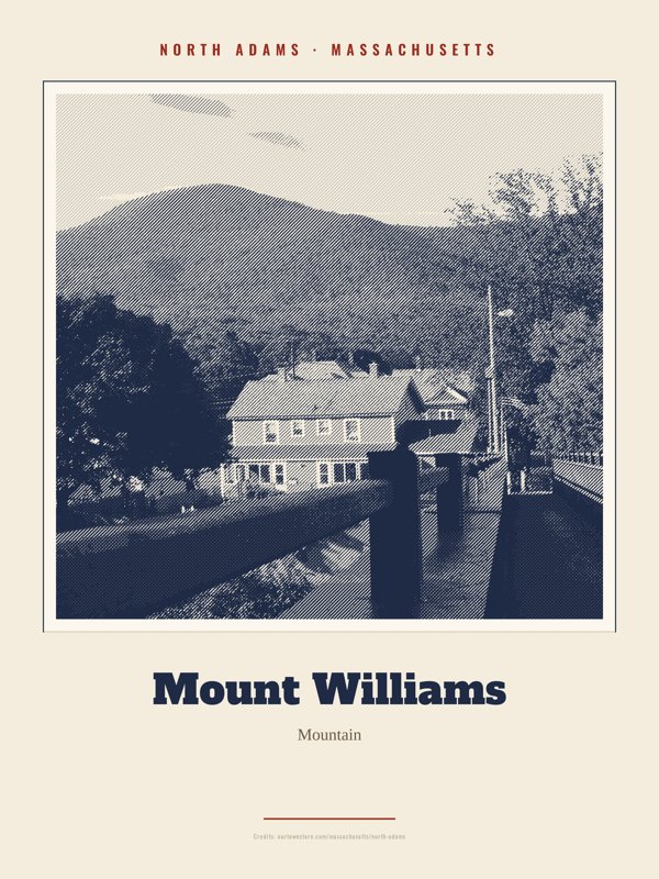 North Adams Mount Williams Landmark Print artwork detail