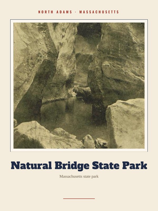North Adams Natural Bridge State Park Landmark Print artwork detail