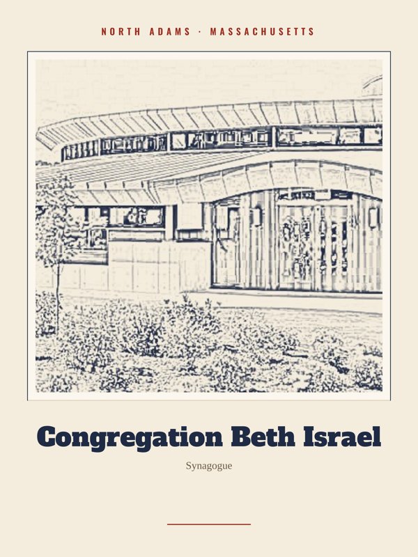 North Adams Congregation Beth Israel Landmark Print artwork detail
