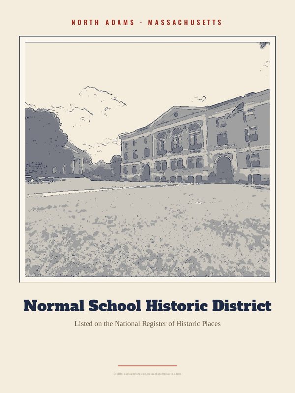 North Adams Normal School Historic District Landmark Print artwork detail