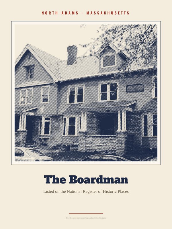 North Adams The Boardman Landmark Print artwork detail