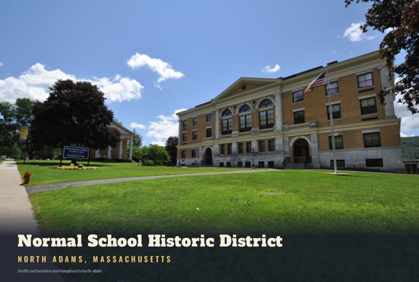 North Adams Normal School Historic District Postcard artwork detail