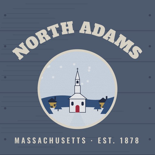 North Adams Hometown Wood Sign artwork detail