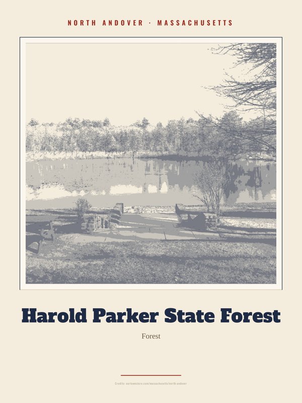 North Andover Harold Parker State Forest Landmark Print artwork detail
