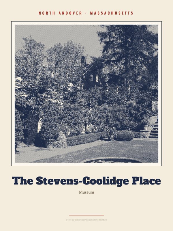 North Andover The Stevens-Coolidge Place Landmark Print artwork detail
