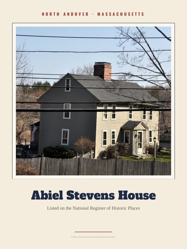 North Andover Abiel Stevens House Landmark Print artwork detail