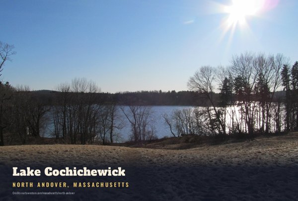 North Andover Lake Cochichewick Postcard artwork detail