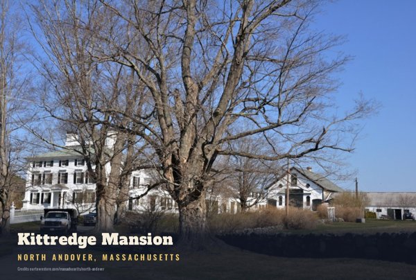North Andover Kittredge Mansion Postcard artwork detail