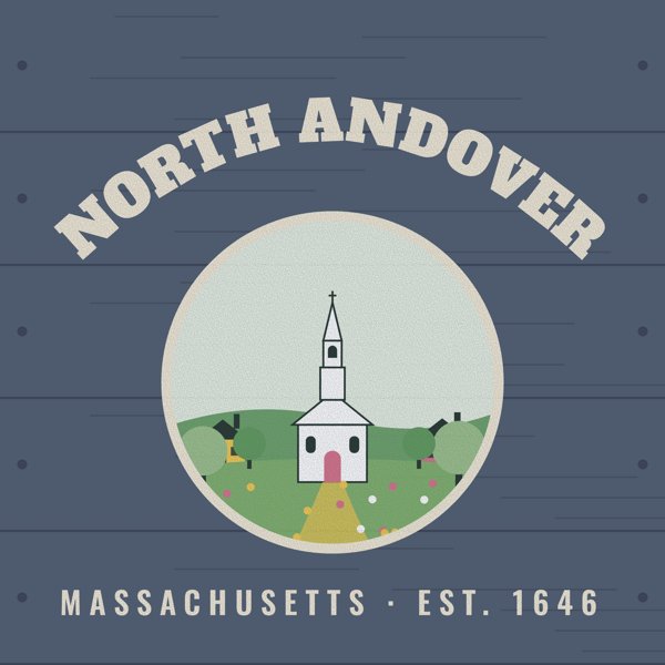 North Andover Hometown Wood Sign artwork detail
