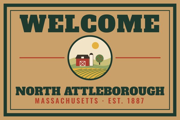North Attleborough Welcome Doormat artwork detail