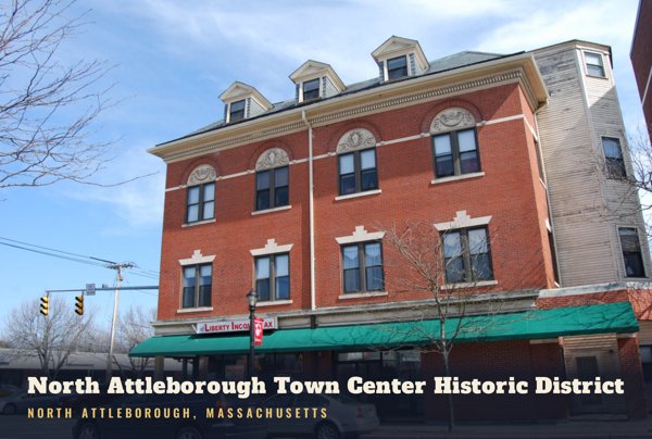 North Attleborough North Attleborough Town Center Historic District Postcard artwork detail