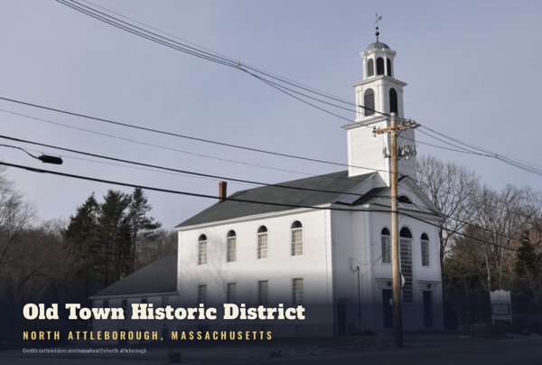 North Attleborough Old Town Historic District Postcard artwork detail