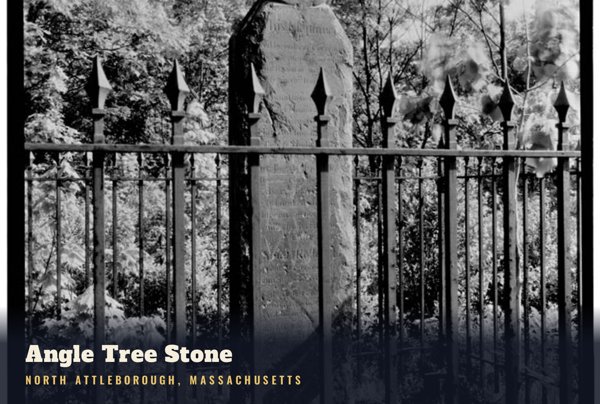 North Attleborough Angle Tree Stone Postcard artwork detail