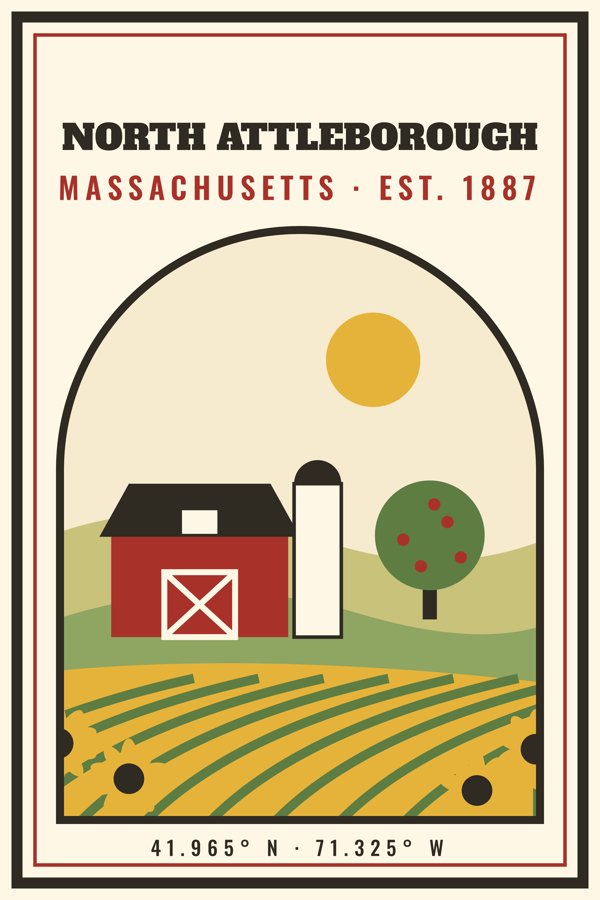 North Attleborough Garden Flag artwork detail