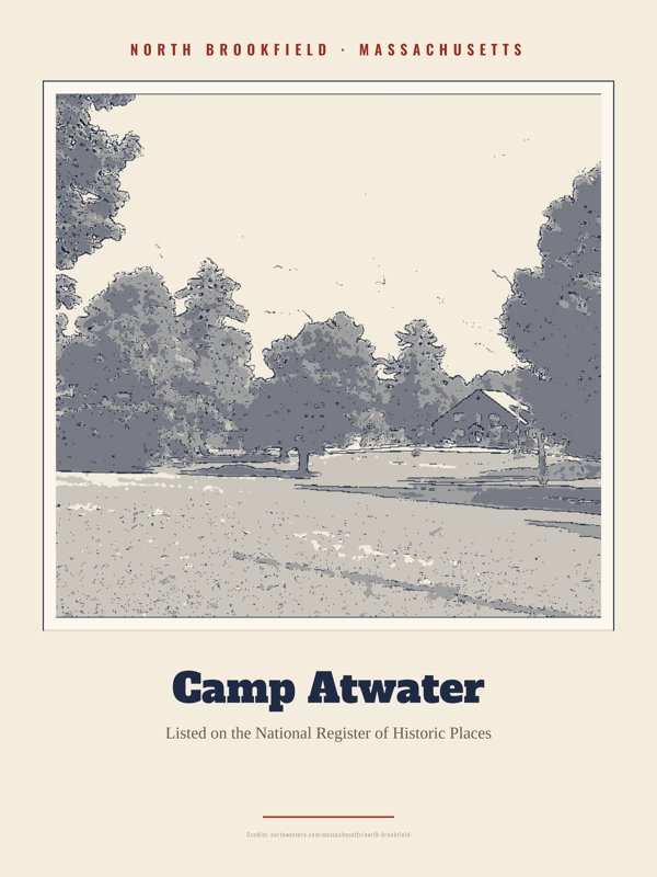 North Brookfield Camp Atwater Landmark Print artwork detail