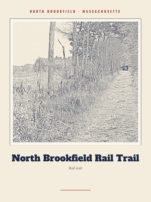 North Brookfield North Brookfield Rail Trail Landmark Print artwork detail