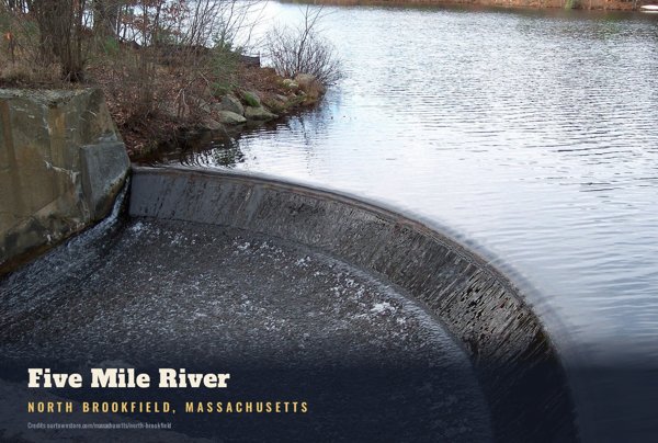 North Brookfield Five Mile River Postcard artwork detail