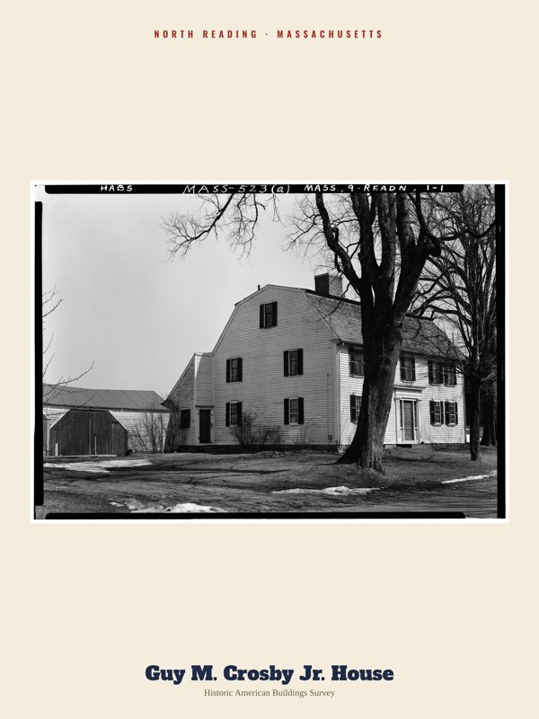 North Reading Guy M. Crosby Jr. House Archive Print artwork detail