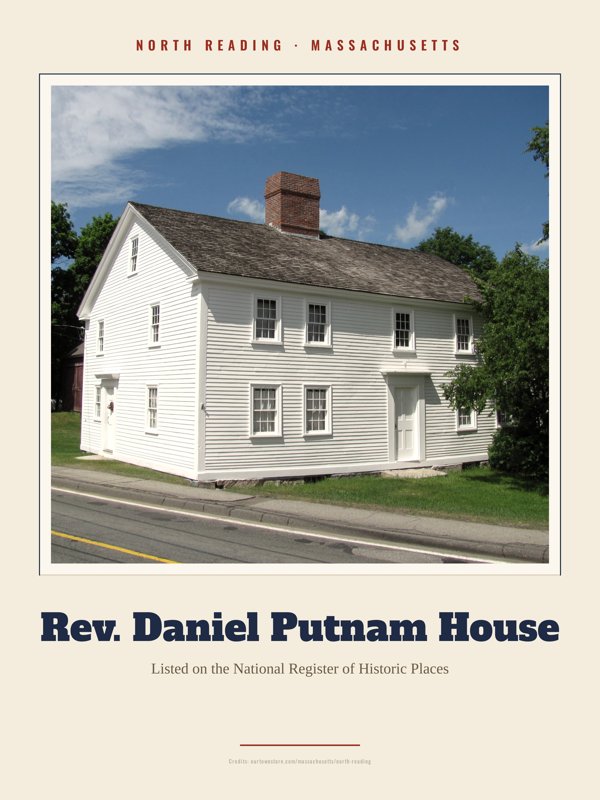 North Reading Rev. Daniel Putnam House Landmark Print artwork detail