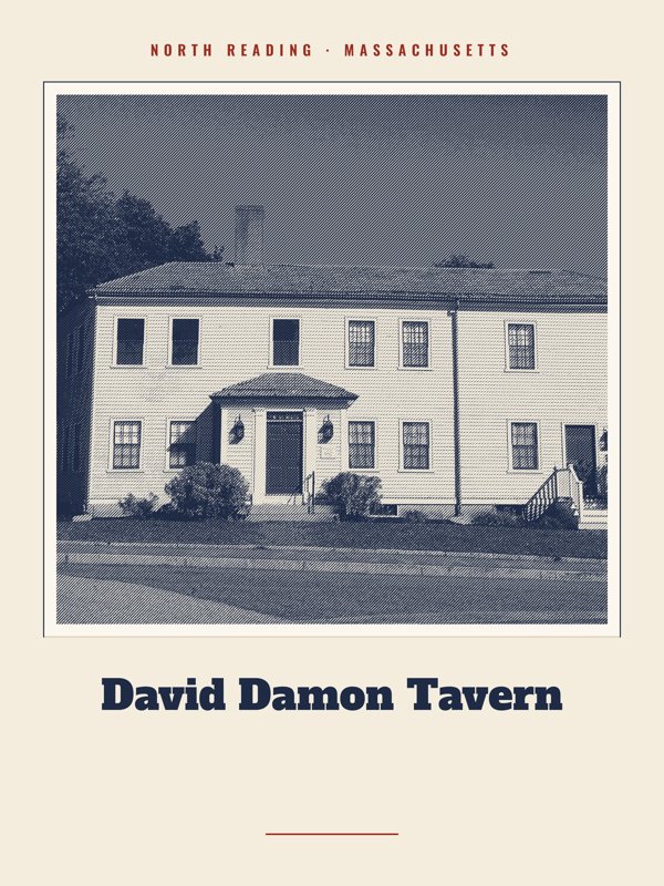 North Reading David Damon Tavern Landmark Print artwork detail